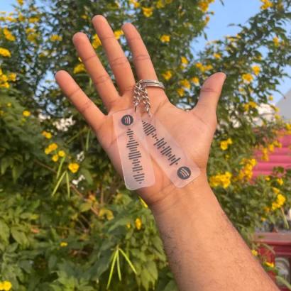 Barcode Music Keychain