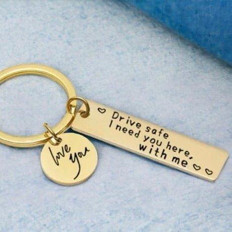 Drive Safe Engraved Metal Keychain - Image 3